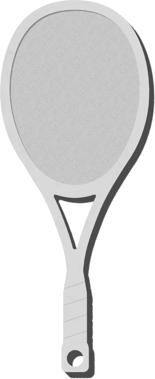 Pearl solid tennis racquet charm